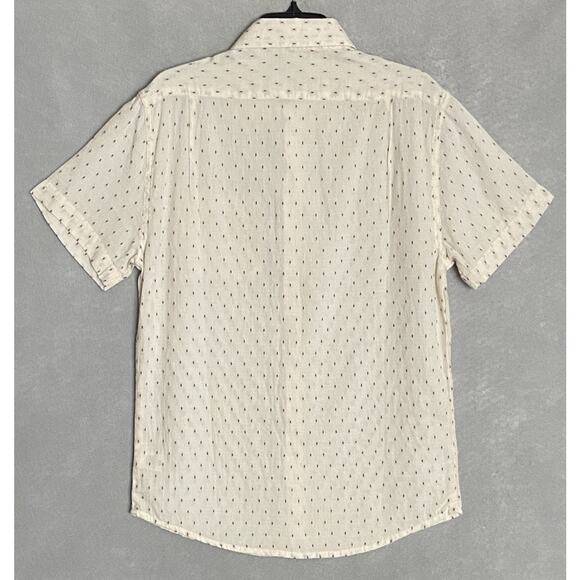 The Normal Brand Men's Small Short Sleeve Button-Up Shirt Dobby Cream NEW - Picture 5 of 11